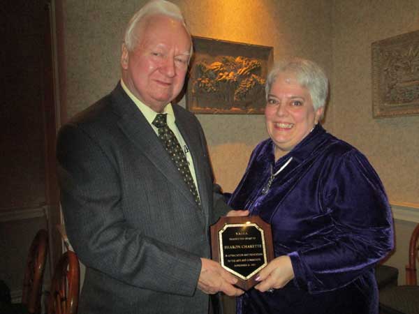 Sharon Charette Receives Award from Ray Nolan